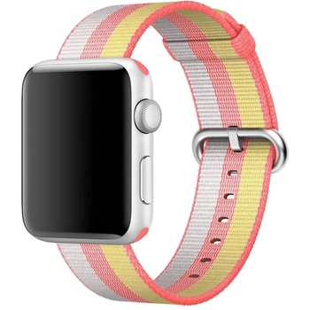 Apple Оригинална текстилна каишка за Apple Watch 42мм, 44мм, 45мм, 46мм, Ultra, Ultra 2 49мм - Apple Watch Woven Nylon Band (червен-жълт) (MPW72ZM/A)