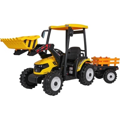 mamido Dětský elektrický traktor MEGA D68 24V s přívěsem žlutá