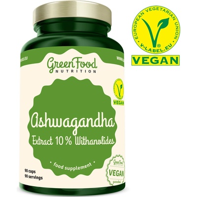 GreenFood Nutrition Ashwagandha Extract 10 % Withanolides 90 kapslí