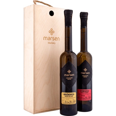 Marsen Hruškovica a Višňovica 42,3% 2 x 0,5 l (drevená kazeta)