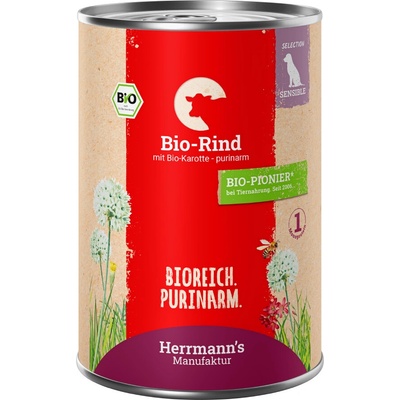 Herrmann's Hovězí s mrkví Bio 400 g