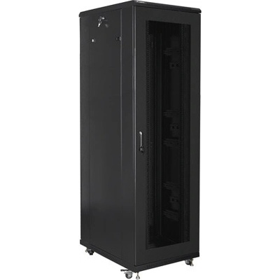 Lanberg Комуникационен шкаф Lanberg rack cabinet 19" free-standing 42U / 800x800 self-assembly flat pack with mesh door black (FF01-8842-23B)