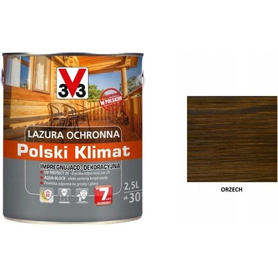 Lazura s voskem V33 2,5 l hnědá satén