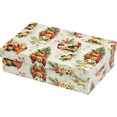 ARGUS Darčeková krabica vianočný papier - Zlatý retriever 25361173