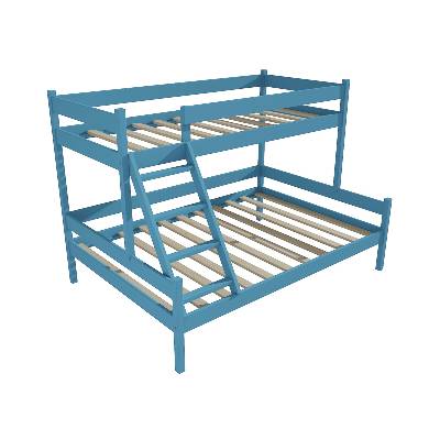 Vomaks unit, s.r.o. Patrová postel s rozšířeným spodním lůžkem PPS 002 Rozměr: 100/160 x 200 cm, Barva-3: barva modrá
