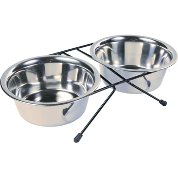 TRIXIE Eat on Feet Stainless Steel Bowl Set - Комплект от две купи и поставка за кучета 450 мл