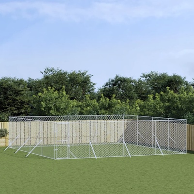 vidaXL Venkovní psí výběh stříbrný 800 x 800 x 200 cm pozinkovaná ocel 9799.3190464
