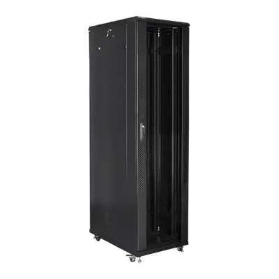 Lanberg Комуникационен шкаф, Lanberg rack cabinet 19" free-standing 47U / 800x1000 self-assembly flat pack, black (FF01-8047-12B)