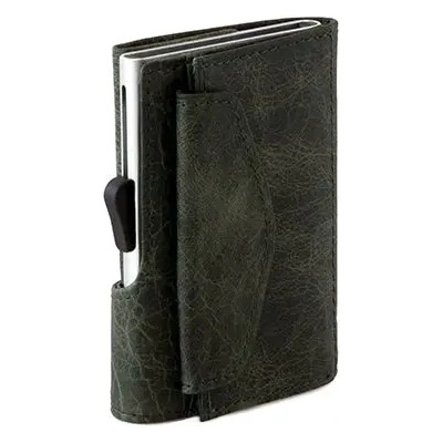 C-Secure Картодържател C-SECURE с портфейл и монетник, Green (CS-COIN-WCH001-DGR-SI)