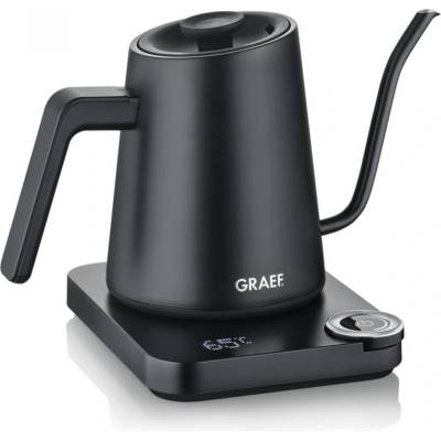 Graef Електрическа кана за вода Graef Pour-over GK502, 1200W, 900 мл, 40-100°C, Keep Warm, Филтър, Чучур тип "Лебедова шия", Черен мат (Pour-over GK502)