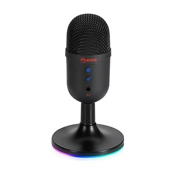 Marvo, herný/streamovací , MIC-06, čierny, RGB podsvietenie, vstup pre slúchadlá MIC-06 BK