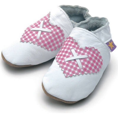 Starchild shoes kožené capáčkyse srdíčkem bílé