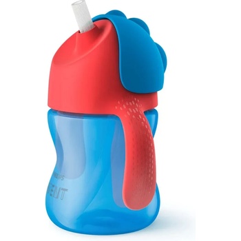 Philips Неразливаща се чаша със сламка Philips Avent - С дръжки синя, 200 ml (00A.0520.001)