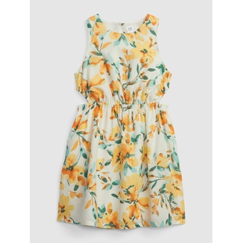GAP Детска ленена флорална рокля GAP GAP | Byal | Момичешки | 116/122