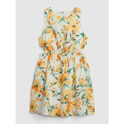 GAP Детска ленена флорална рокля GAP GAP | Byal | Момичешки | 116/122