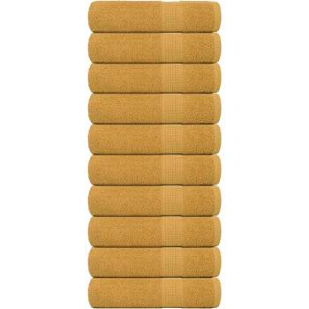 vidaXL Кърпи за душ FROGN 10 бр. Златни 70x140 см 360 г/м2 (136811)