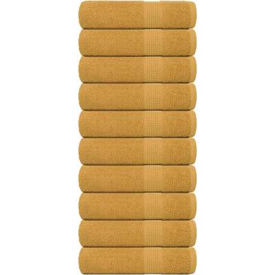 vidaXL Кърпи за душ FROGN 10 бр. Златни 70x140 см 360 г/м2 (136811)