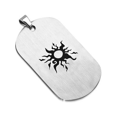 Šperky4U Ocelový přívěšek matná destička s ornamenty 30 x 50 mm DR1248