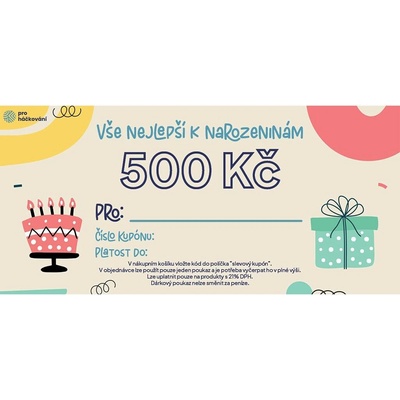 Pro Háčkování DÁRKOVÝ POUKAZ - MOTIV NAROZENINY 500 KČ