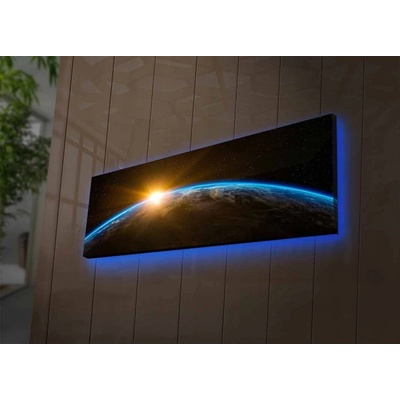 Hanah Home Obraz s LED osvetlením Zemegule 90x30 cm