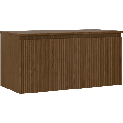 Rivel баня шкаф под мивка 100 см с плот, 1 чекмедже, гофриран, орех - 91A20-10047-1-BFC86 (91A20-10047-1-BFC86)