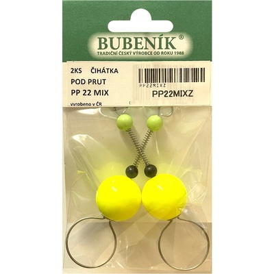 Bubeník číhátko pod prut 22mm 2ks barva žlutá