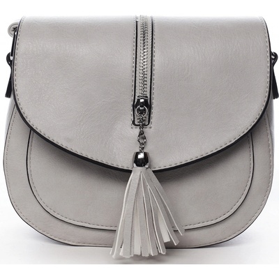 stylová crossbody kabelka s třásněmi Federica šedá
