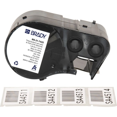Brady M5-31-7425 / 170846, 38.10 mm, Polypropylene, черно копиране / бял фон (170846)
