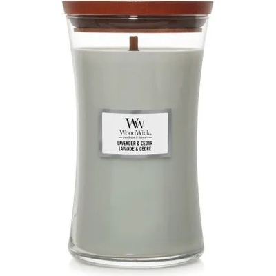 WoodWick Lavender & Cedar ароматна свещ с дървен фитил 609, 5 гр