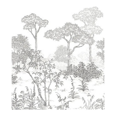 Caselio Vliesová fototapeta Art of Botany Džungľa biela 200x250 cm