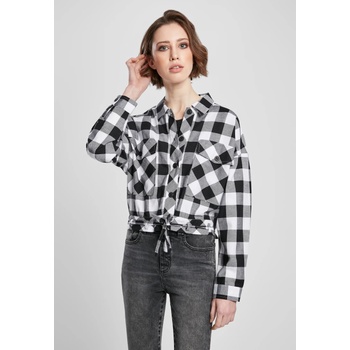 Urban Classics Дамска карирана риза в черно и бяло Urban Classics Ladies Short Oversized Check UB-TB3753-00826 - Черно, размер 3XL