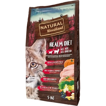 Natural Woodland Realm Diet - Суха храна за котки с пилешко месо без зърнени храни 5kg