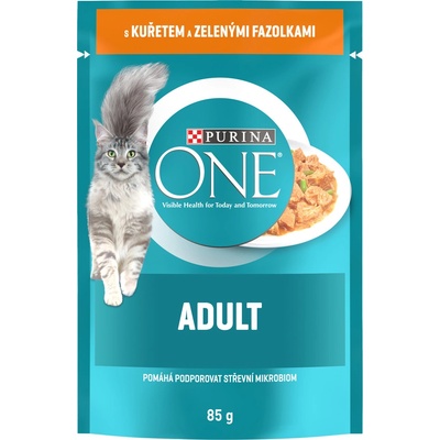 Purina One Cat Adult s kuracím mäsom a zelenými fazuľkami 85 g