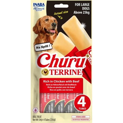 Inaba Churu Terrine dog kura s hovädzím 4 x 54 g