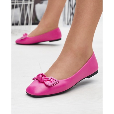 Resti Women's pink ballerinas with decoration on the nose Caxien- Footwear ružové