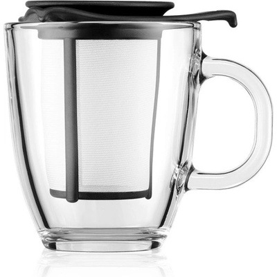 Bodum Skleněný hrnek s plastovým filtrem YO YO černý 350 ml
