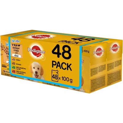 Pedigree Puppy mäsový výber s ryžou v želé 48x100 g