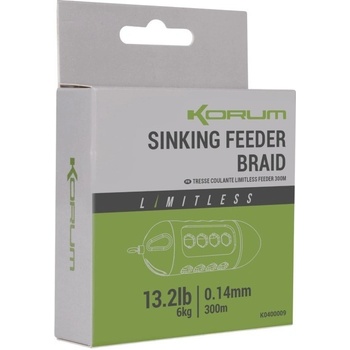Korum Splietaná Šnúra Limitless Sinking Feeder Braid 300 m 0,14 mm 6 kg