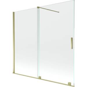 Mexen Velar двукрила подвижна преграда за вана 170 x 150 cm, прозрачна, златист (896-170-000-01-50)