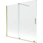 Mexen Velar двукрила подвижна преграда за вана 170 x 150 cm, прозрачна, златист (896-170-000-01-50)
