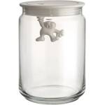 Alessi Кухненски буркан за съхранение GIANNI 900 мл, с бял капак, стъкло, Alessi (ALAMDR05W)