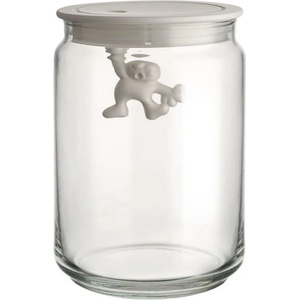 Alessi Кухненски буркан за съхранение GIANNI 900 мл, с бял капак, стъкло, Alessi (ALAMDR05W)