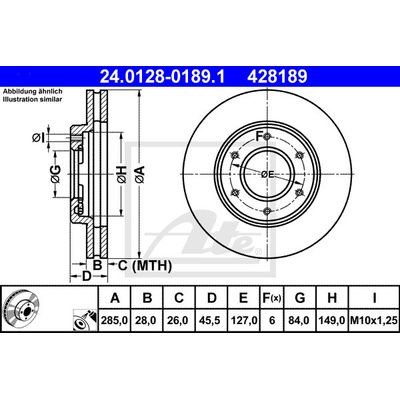 Brzdový kotúč ATE 24.0128-0189.1