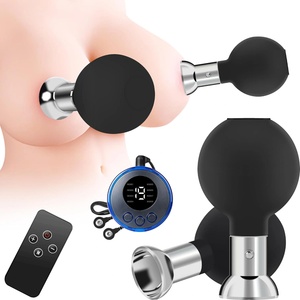 SuperLove E-Stim Nipple Suction Cups Black-Silver
