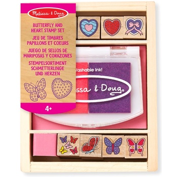 Image 1 of Melissa & Doug - Дървени печати - Сърчица и пеперудки