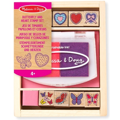 Melissa & Doug - Дървени печати - Сърчица и пеперудки