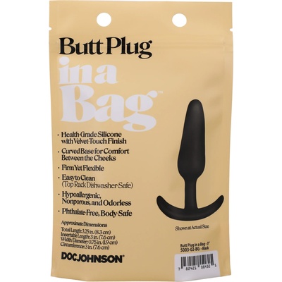 Doc Johnson in a Bag Butt Plug 3"/8 cm Black