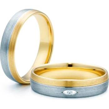 Image 1 of SAVICKI Сватбени халки: двуцветно злато, халки. 4.5 мм