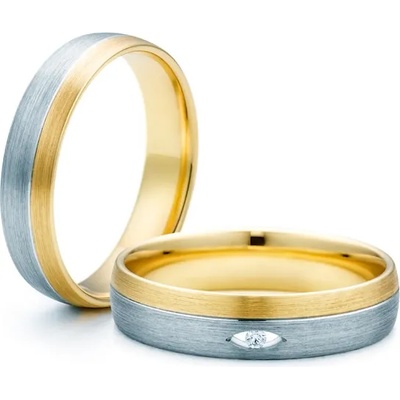 SAVICKI Сватбени халки: двуцветно злато, халки. 4.5 мм