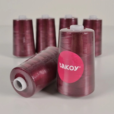 Takoy Overlock / coverlock polyesterová niť TKY 5000 farba ostružinová